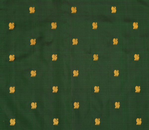 elegant-handloom-kanjivaram-silk-yardage-ms-bottle-green-annam-butta-522105-2