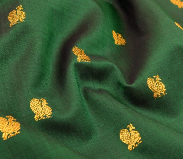 elegant-handloom-kanjivaram-silk-yardage-ms-bottle-green-annam-butta-522105-wave