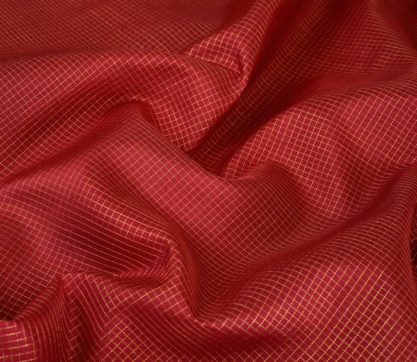 elegant-handloom-kanjivaram-silk-yardage-kanchi-red-zari-kattam-N062101-3