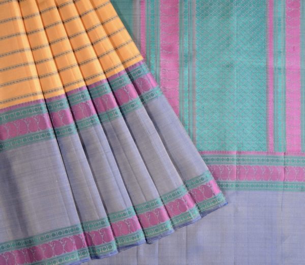 Elegant threadwork Kanjivaram silk saree Mrudula weavemaya Bangalore India Maya offwhite 7702112 3