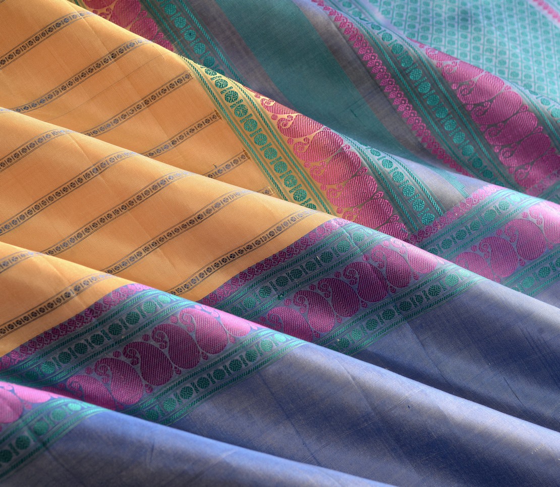 Elegant threadwork Kanjivaram silk saree Mrudula weavemaya Bangalore India Maya offwhite 7702112 4