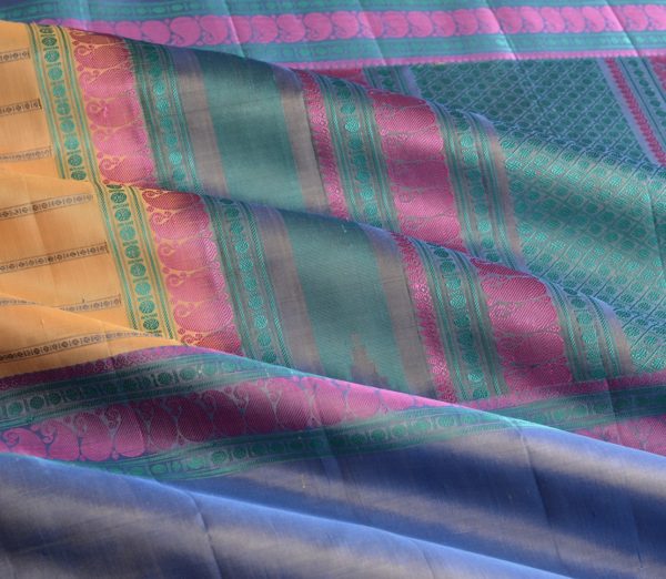 Elegant threadwork Kanjivaram silk saree Mrudula weavemaya Bangalore India Maya offwhite 7702112 5