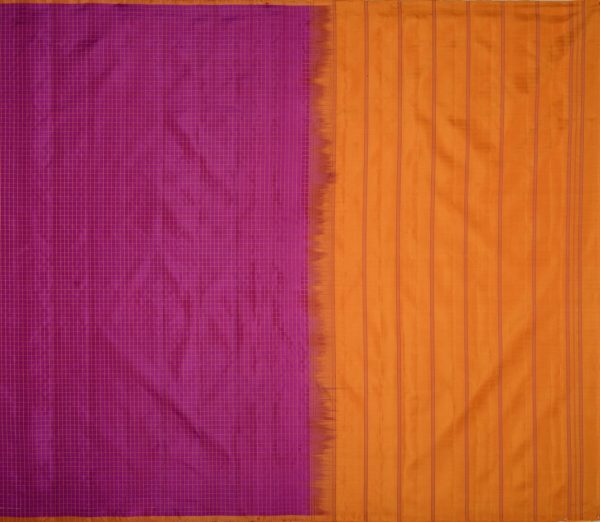 Elegant threadwork Kanjivaram silk saree Sarala kattam borderless weavemaya Bangalore India Maya pirple 2052102 1