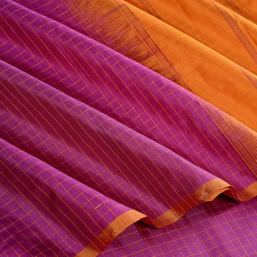 Elegant threadwork Kanjivaram silk saree Sarala kattam borderless weavemaya Bangalore India Maya pirple 2052102 4