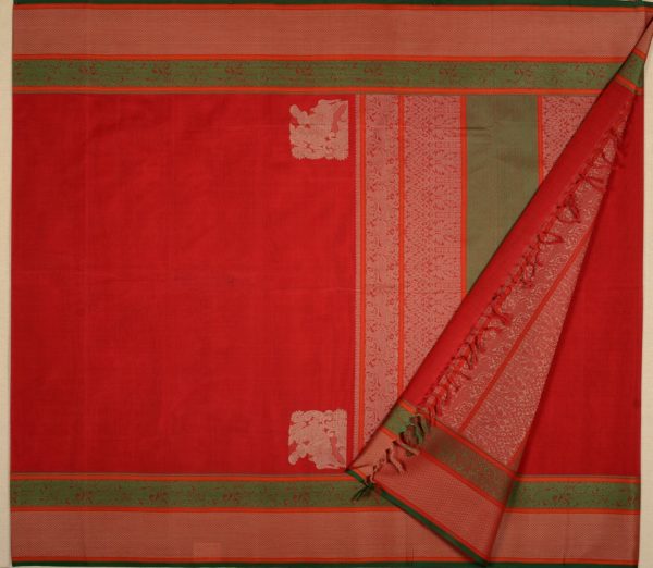 Elegant Kanchi Cotton Parutti Corner Motif Weavemaya Bangalore India Maya Red 76821050 2