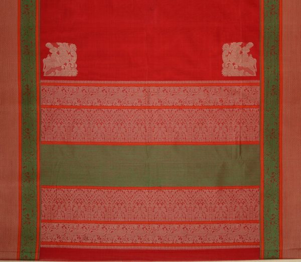 Elegant Kanchi Cotton Parutti Corner Motif Weavemaya Bangalore India Maya Red 76821050 3