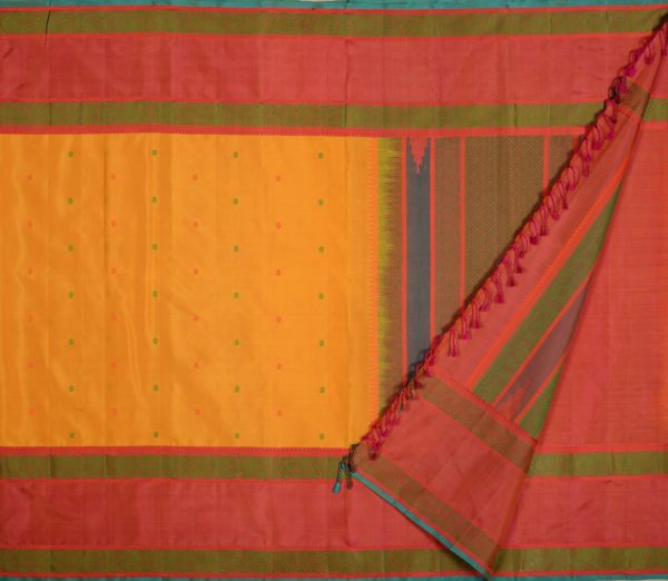 Elegant Threadwork Kanjivaram silk saree Mrudula Weavemaya Bangalore India Maya Yellow 4532218 2