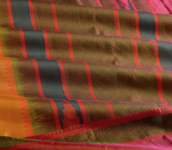 Elegant Threadwork Kanjivaram silk saree Mrudula Weavemaya Bangalore India Maya Yellow 4532218 5