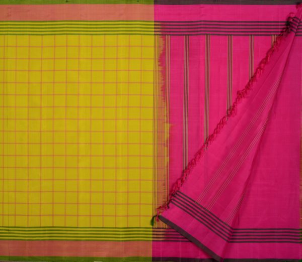 Elegant Threadwork Kanjivaram Silk Saree Sarala Weavemaya Bangalore India Maya Lemon Green 4532235 2