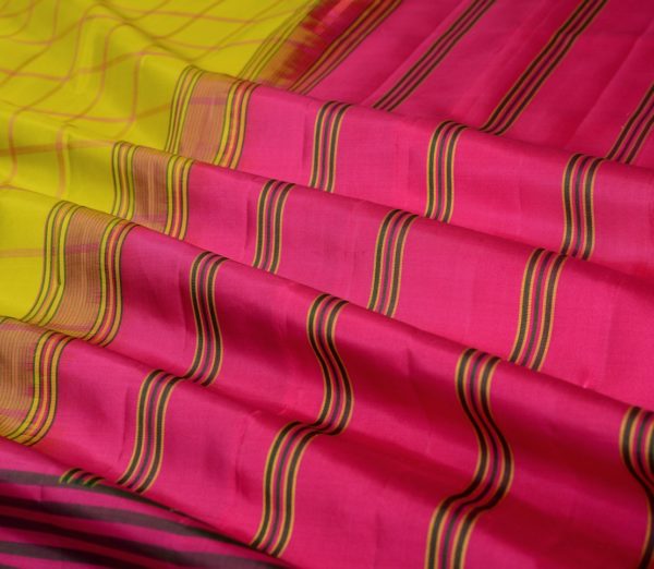 Elegant Threadwork Kanjivaram Silk Saree Sarala Weavemaya Bangalore India Maya Lemon Green 4532235 5