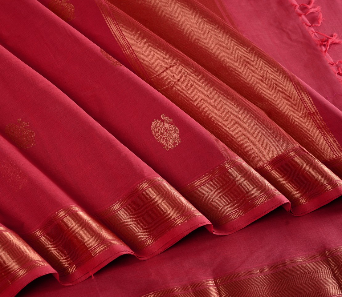 Elegant Kanchi Cotton Parutti Zari Butta Weavemaya Bangalore India Maya Pink 4542224 4