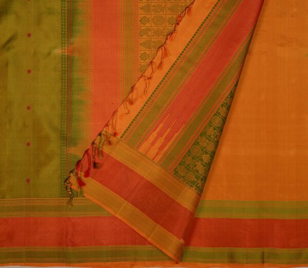Elegant Kanjivaram Mrudula Threadwork Butta Weavemaya Bangalore India Maya Mehendi Green 5582211 2