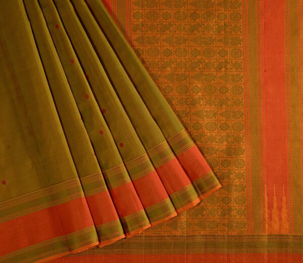 Elegant Kanjivaram Mrudula Threadwork Butta Weavemaya Bangalore India Maya Mehendi Green 5582211 3