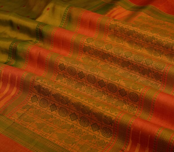 Elegant Kanjivaram Mrudula Threadwork Butta Weavemaya Bangalore India Maya Mehendi Green 5582211 5