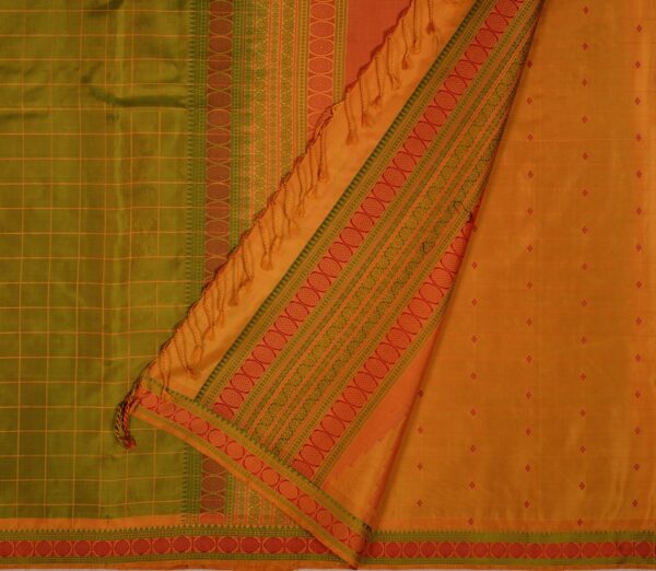 Elegant Kanjivaram Mrudula Threadwork Kattam Weavemaya Bangalore India Maya Mehendi Green 5582212 2