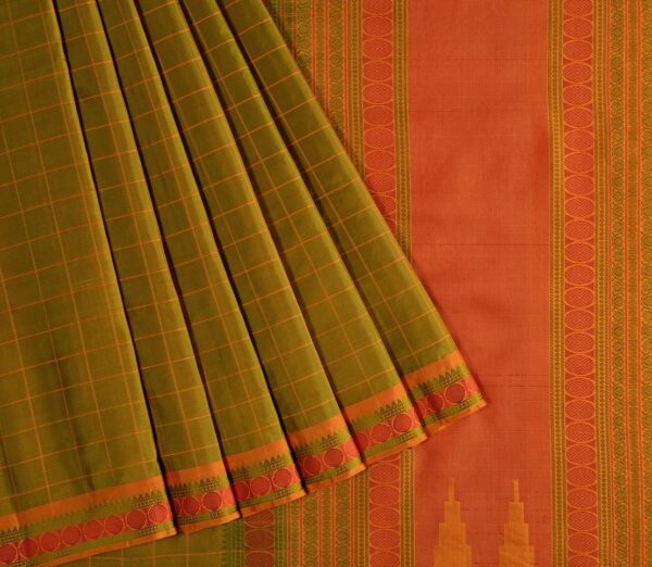 Elegant Kanjivaram Mrudula Threadwork Kattam Weavemaya Bangalore India Maya Mehendi Green 5582212 3