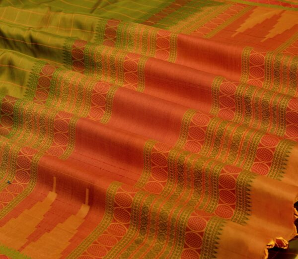 Elegant Kanjivaram Mrudula Threadwork Kattam Weavemaya Bangalore India Maya Mehendi Green 5582212 5