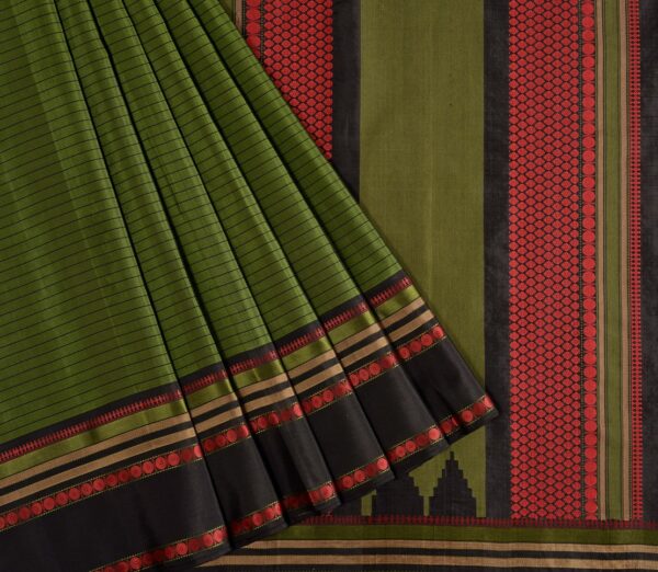 Elegant Kanjivaram Mrudula Threadwork Lines Weavemaya Bangalore India Maya Dark Green 5582210 3