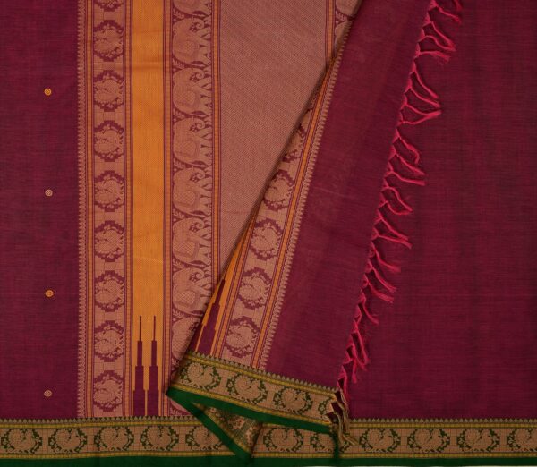 Elegant Kanchi Cotton Parutti Butta Small Border Weavemaya Bangalore India Maya Magenta 8122025 2