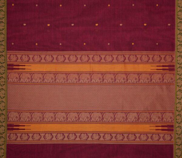 Elegant Kanchi Cotton Parutti Butta Small Border Weavemaya Bangalore India Maya Magenta 8122025 4