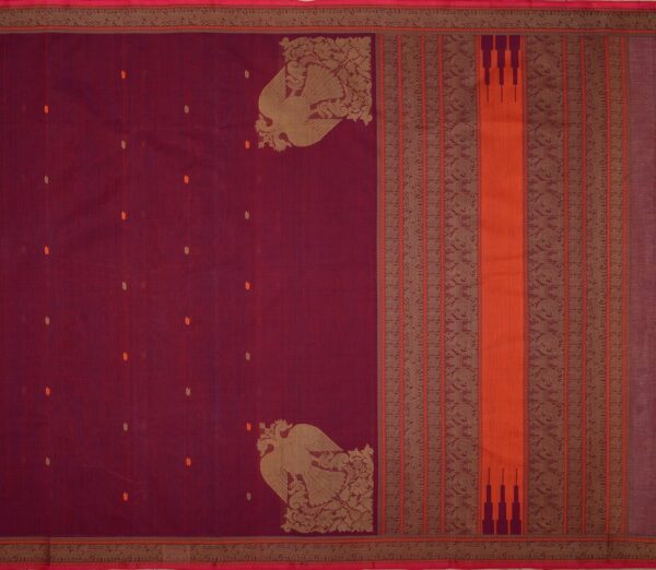 Elegant Kanchi Cotton Parutti Corner Motif Weavemaya Bangalore India Maya Purple 8122079 1