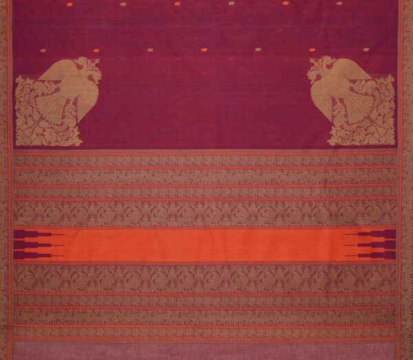 Elegant Kanchi Cotton Parutti Corner Motif Weavemaya Bangalore India Maya Purple 8122079 4