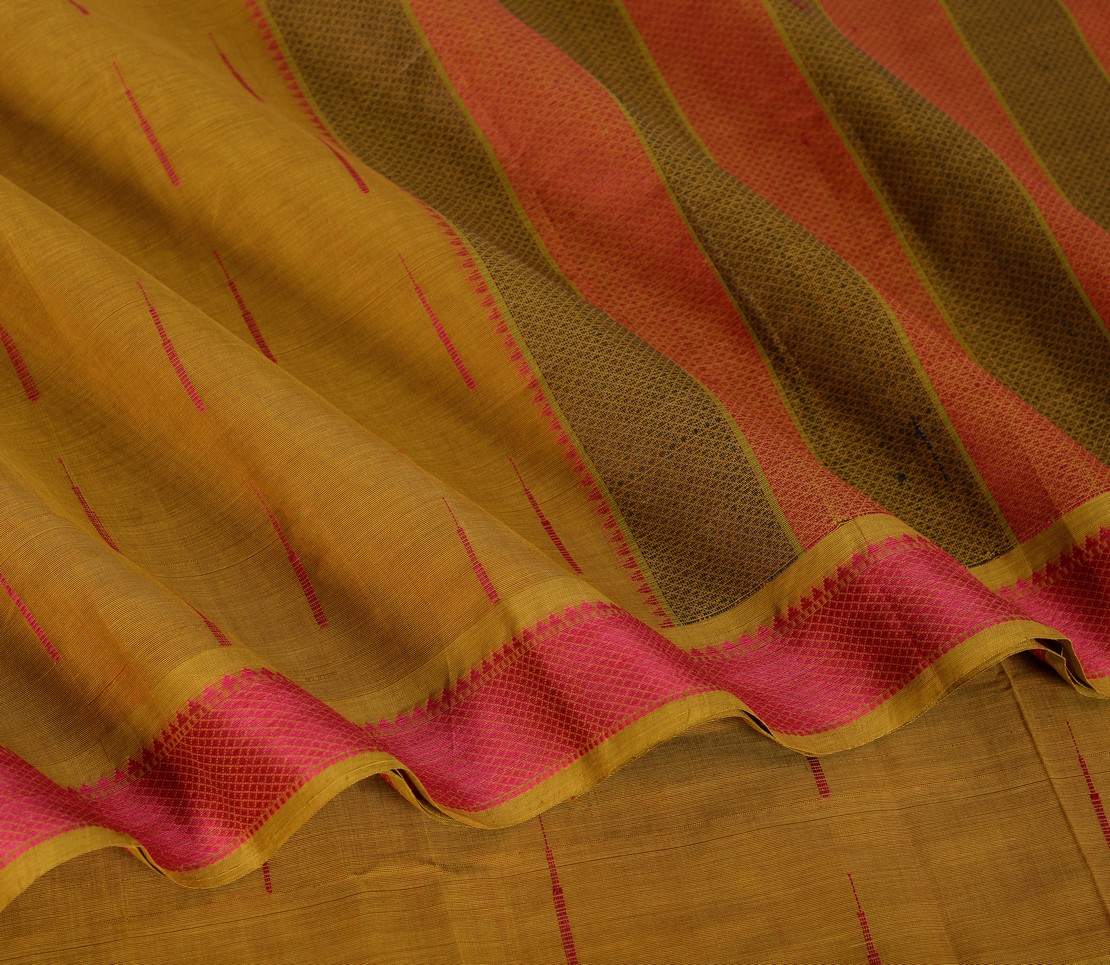 Elegant Kanchi Cotton Parutti Malli Moggu Butta Small Border Weavemaya Bangalore India Maya Methi Green 8122005 3