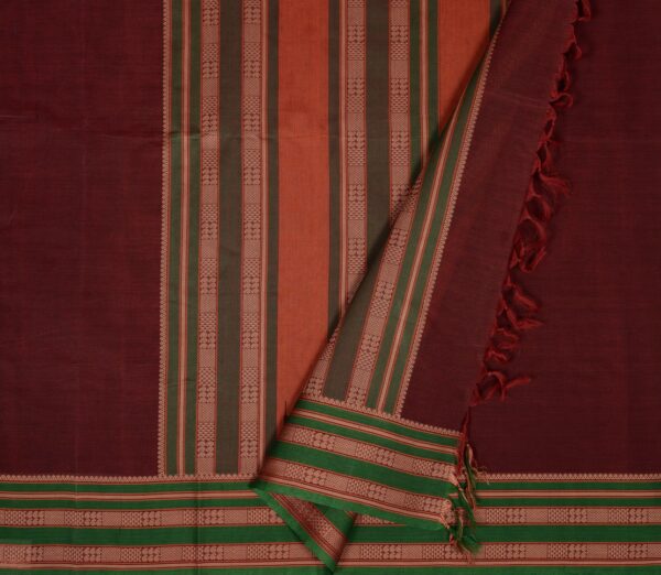 Elegant Kanchi Cotton Parutti Weavemaya Bangalore India Maya Brown 8122036 2