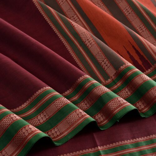 Elegant Kanchi Cotton Parutti Weavemaya Bangalore India Maya Brown 8122036 3