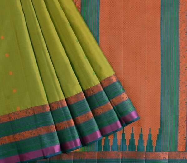 Elegant Kanjivaram Mrudula Butta Jacquard Blouse Weavemaya Bangalore India Maya Green 7922020 3
