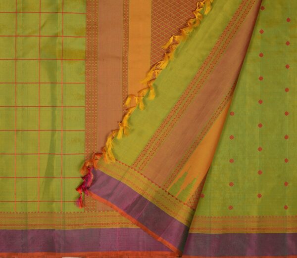Elegant Kanjivaram Mrudula Kattam Butta Blouse Weavemaya Bangalore India Maya Green 7922015 2