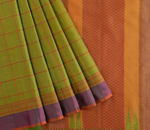 Elegant Kanjivaram Mrudula Kattam Butta Blouse Weavemaya Bangalore India Maya Green 7922015 3