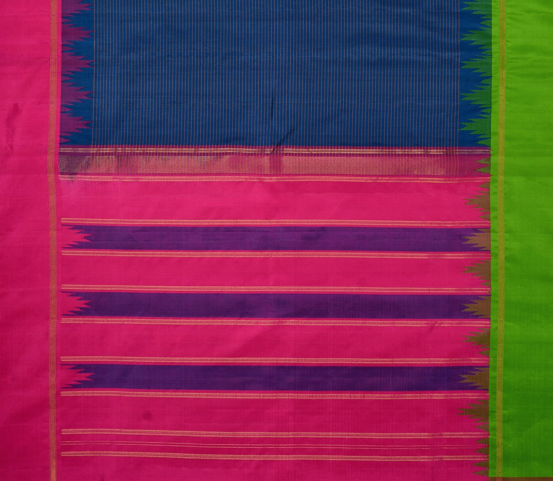 Kanjivaram Silk Saree Blue Ganga-Jamuna Border 1622018