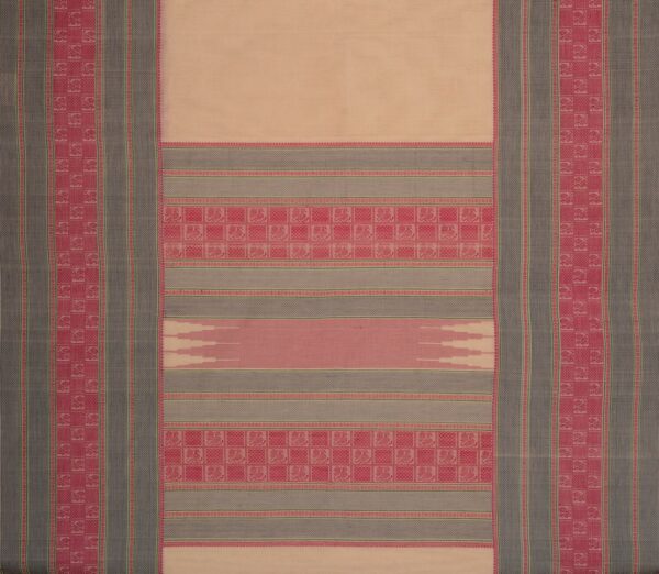 Elegant Kanchi Cotton Parutti Mubbhagam Threadwork Weavemaya Bangalore India Maya Offwhite 8122020 3