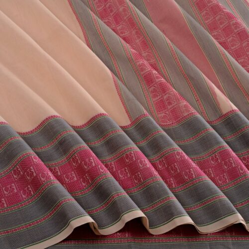 Elegant Kanchi Cotton Parutti Mubbhagam Threadwork Weavemaya Bangalore India Maya Offwhite 8122020 4