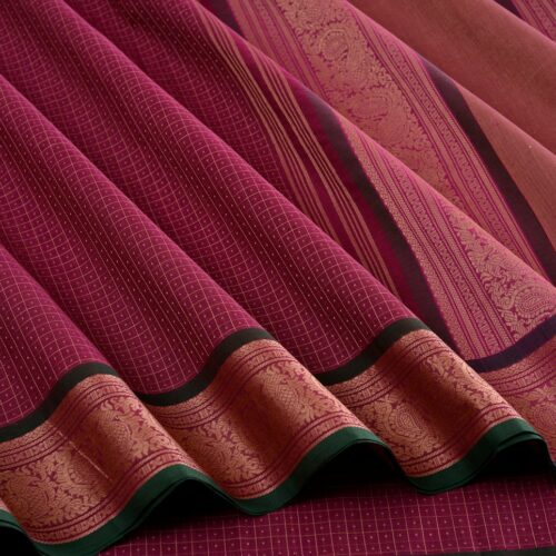 Elegant Kanchi Cotton Parutti Small Border Lakshadeepam Weavemaya Bangalore India Maya Wine 442316 4