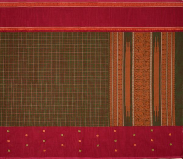 Elegant Kanchi Cotton Parutti Tall Border Kattam Weavemaya Bangalore India Maya Green 6252370 1