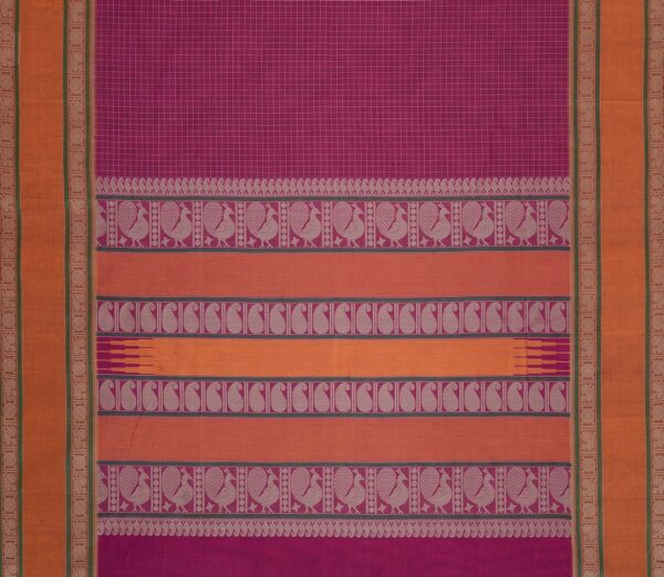 Elegant Kanchi Cotton Parutti Tall Border Kattam Weavemaya Bangalore India Maya Purple 8122069 3