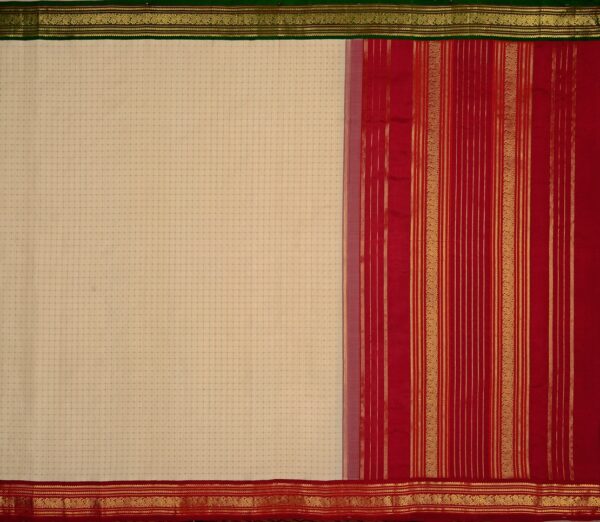 Elegant Kanjivaram Sampradaya Korvai Border Plus Butta Double Pallu Weavemaya Bangalore India Maya Offwhite 2592310 1