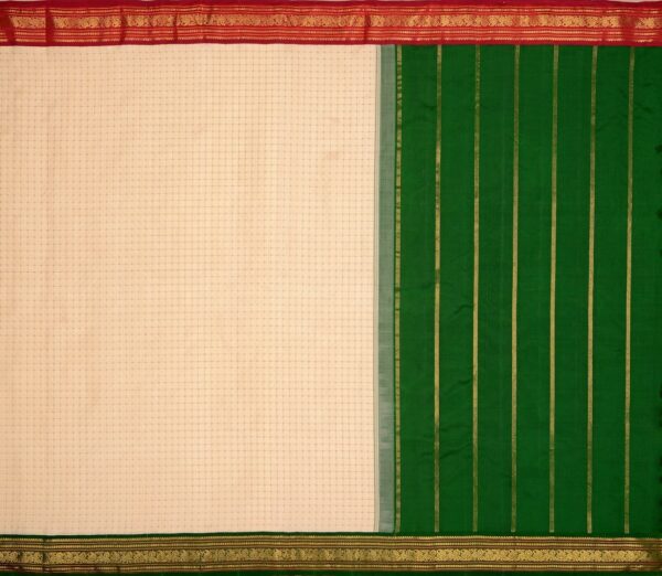 Elegant Kanjivaram Sampradaya Korvai Border Plus Butta Double Pallu Weavemaya Bangalore India Maya Offwhite 2592310 1a