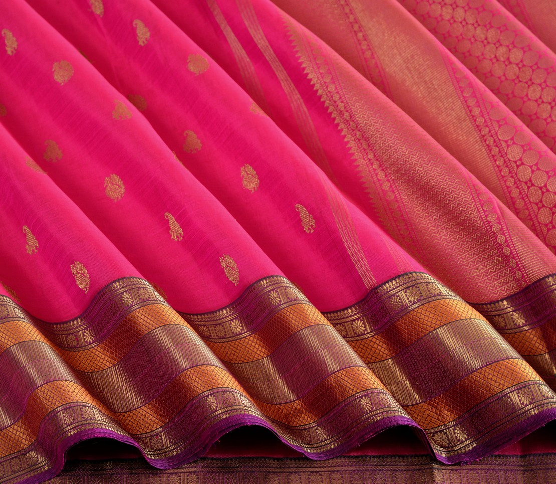 Elegant Kanjivaram Kanya Butta Rich Pallu Weavemaya Bangalore India Maya Rani Pink 1622002 4