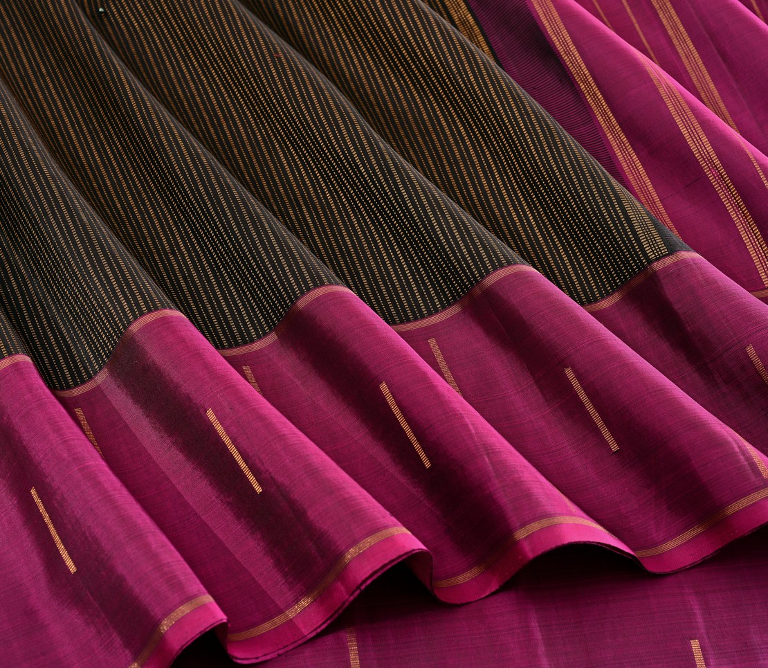 Elegant Kanjivaram Nouveau Kanchi Zari Lines Rich Pallu Weavemaya Bangalore India Maya Black 2592302 4