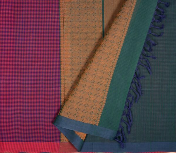 Elegant Kanchi Cotton Parutti Podi Kattam Ribbon Border Weavemaya Bangalore India Maya Purple Pink 30002323 2