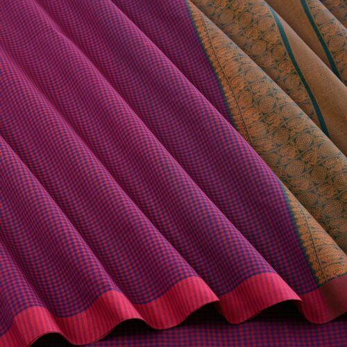Elegant Kanchi Cotton Parutti Podi Kattam Ribbon Border Weavemaya Bangalore India Maya Purple Pink 30002323 3