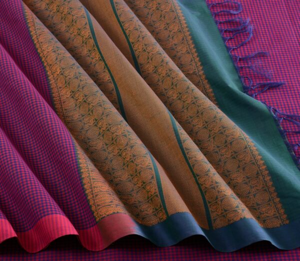 Elegant Kanchi Cotton Parutti Podi Kattam Ribbon Border Weavemaya Bangalore India Maya Purple Pink 30002323 4