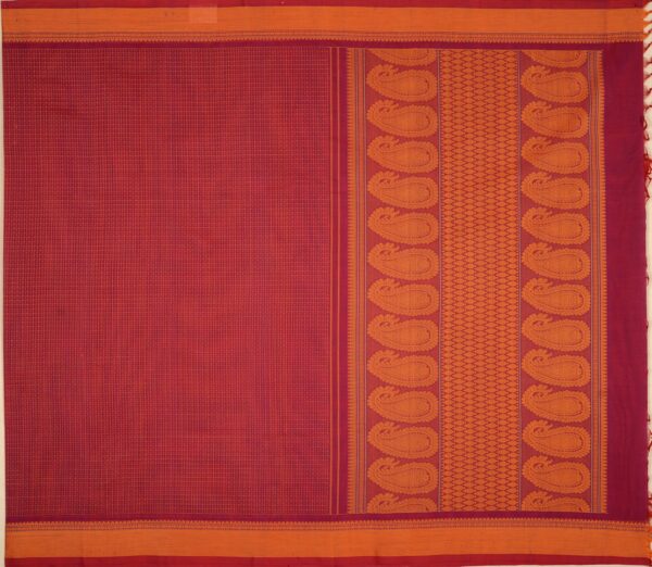 Elegant Kanchi Cotton Parutti Small Border Lakshadeepam Weavemaya Bangalore India Maya Dark Pink 30002311 1