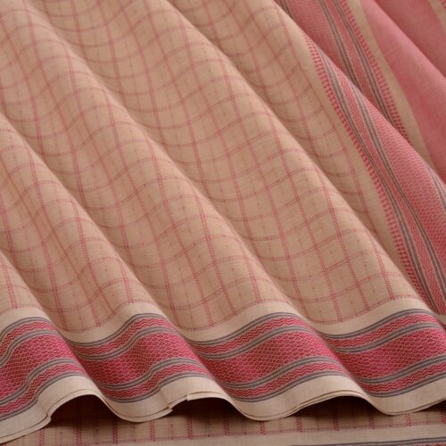 Elegant Kanchi Cotton Parutti Small Border Pooja Weavemaya Bangalore India Maya Offwhite 30002319 3