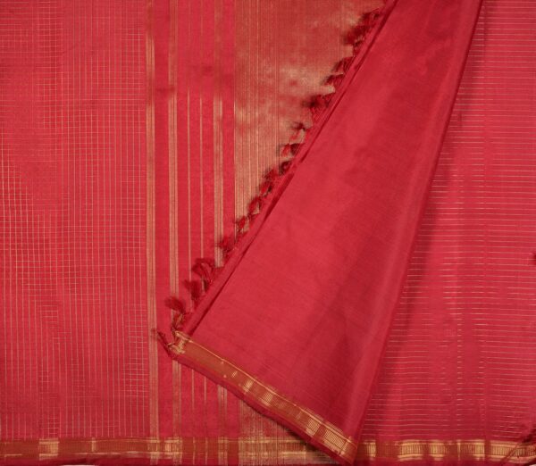 Elegant Kanjivaram Kanya Gold Kattam Rich Pallu Weavemaya Bangalore India Maya Pinkish Maroon 5722301 2
