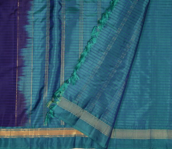 Elegant Kanjivaram Sarala Selfstripes Ganga Jamuna Weavemaya Bangalore India Maya Blue 6262312 2