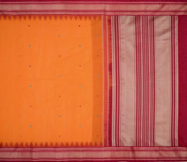 Elegant Kanchi Cotton Parutti Butta Korvai Temple Silk Border Weavemaya Bangalore India Maya Mustard 1452301 1